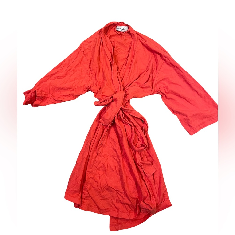 Vanity fair women’s coral orange housecoat approximate size small